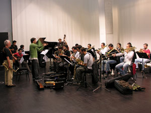 OJM in rehearsal with Lee Konitz